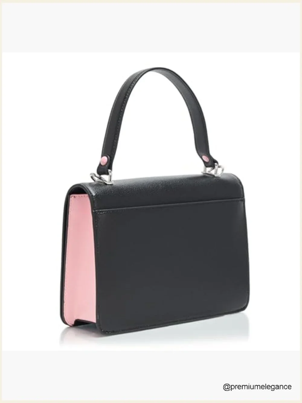 Studded Satchel Crossbody Leather Handbag Adjustable Strap